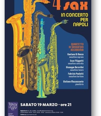 Il Teatro Trianon Viviani ospita il concerto “4 sax in concerto per Napoli”