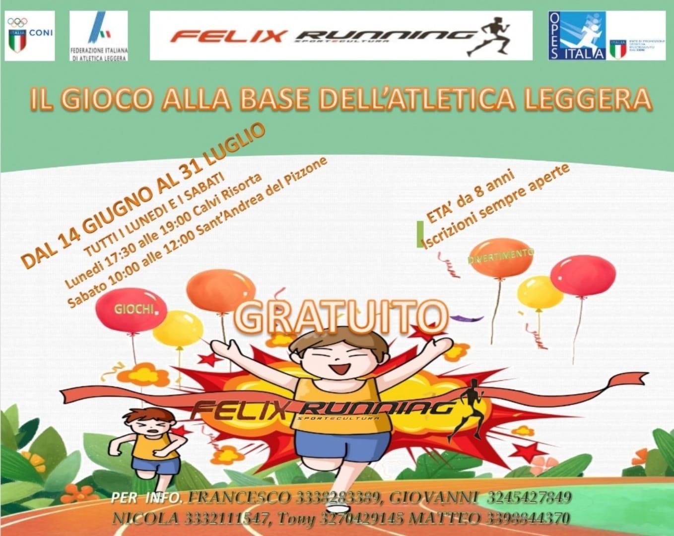 L’Associazione Sportiva Dilettantistica Felix Running lancia il progetto “Il gioco dell’Atletica”: si gioca e si allena.