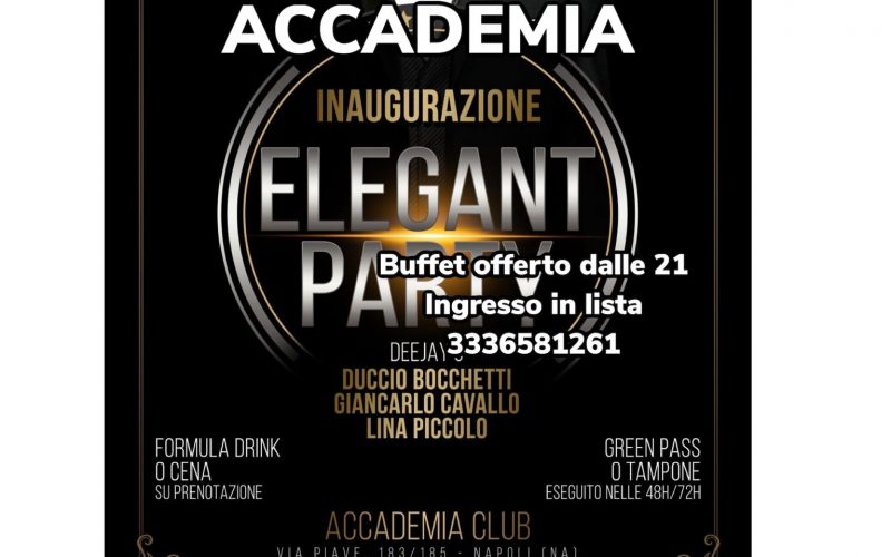 Il Party Black chic all’Accademia Club