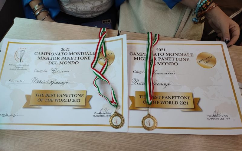 Il maestro pasticciere Pietro Sparago due volte medaglia d’oro al Campionato mondiale “The best panettone of the world 2021”