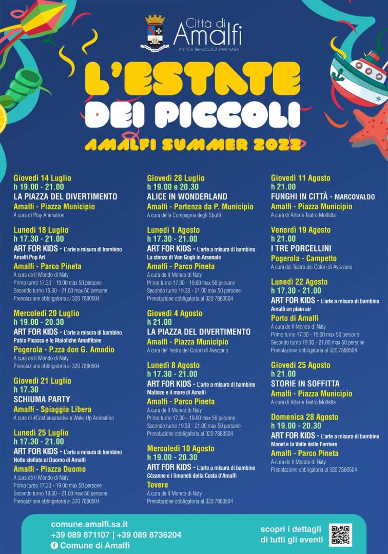 L’estate dei piccoli Amalfi Summer 2022: tante iniziative