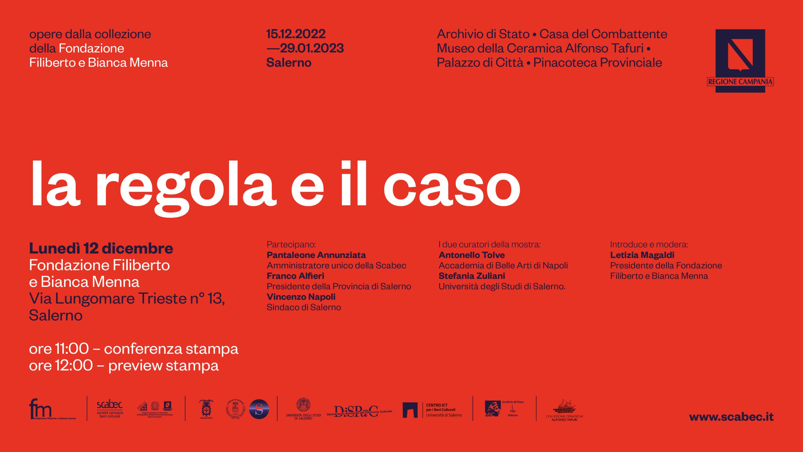 Presentazione della mostra “La regola e il caso. Opere dalla collezione della Fondazione Filiberto e Bianca Menna” a Salerno
