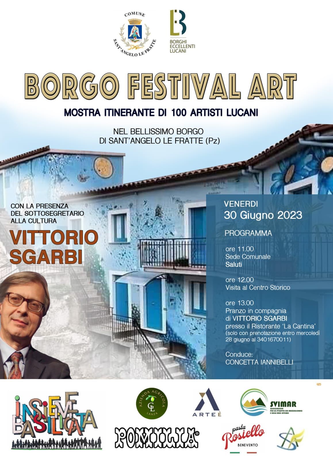 Vittorio Sgarbi cittadino onorario di Sant’Angelo Le Fratte per il “Borgo Festival Art”