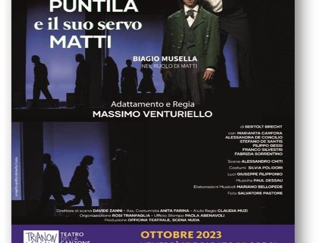 Al Trianon Viviani va in scena “Il signor Puntila e il suo servo Matti” secondo Massimo Venturiello