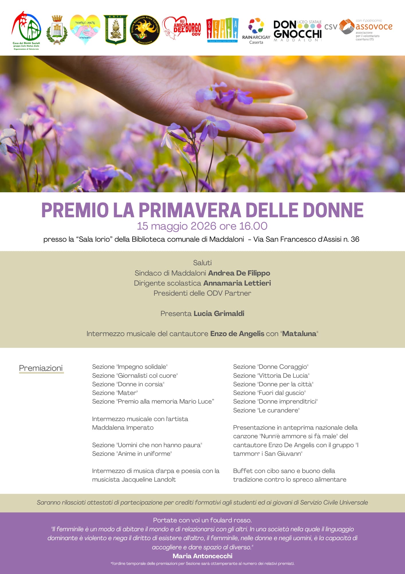 II Edizione del Premio “La Primavera delle Donne”