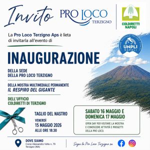 Coldiretti Terzigno si tinge di cultura: la nuova sede apre con la mostra sul Vesuvio “Il Respiro del Gigante”